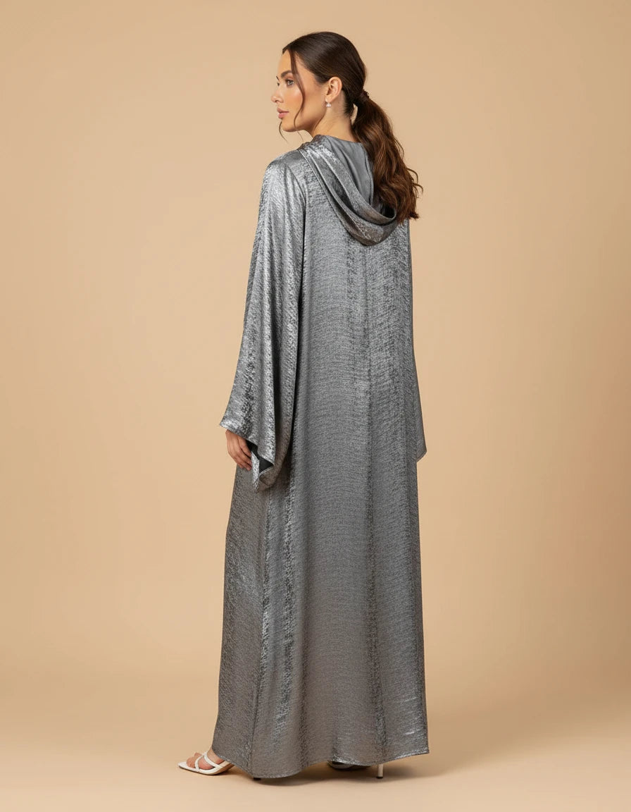 Robe Satin Scintillante Abaya Femme - Variation 2