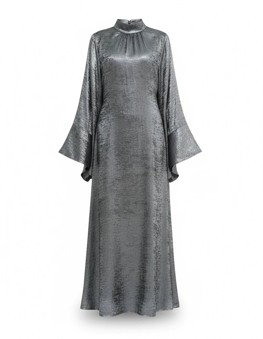 Robe Satin Scintillante Abaya Femme - Variation 3